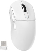 MAMBASNAKE Attack Shark X3 Wireless Gaming Mouse, 49g Ultralight, PixArt PAW3395 26000 DPI, Bluetooth/2.4Ghz /Wired Tri-Mode, 200Hrs Rechargeable Battery, Kailh GM8.0 Switch for PC/MAC/Win - White