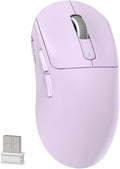 MAMBASNAKE Attack Shark X3 Wireless Gaming Mouse, 49g Ultralight, PixArt PAW3395 26000 DPI, Bluetooth/2.4Ghz /Wired Tri-Mode, 200Hrs Rechargeable Battery, Kailh GM8.0 Switch for PC/MAC/Win - Purple