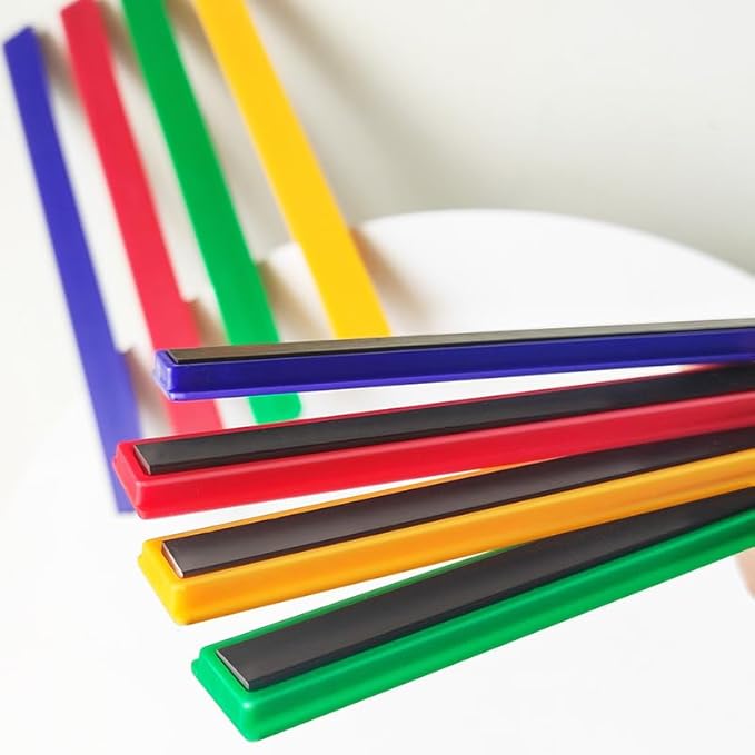 Colorful Magnetic Bar for Bulletin Board - Memo Strip Set Magnet Strip Tape, School Office Home Stationery Bar for Fridge 7.9 Inch/12inch 6 Color
