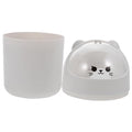 GLEAVI Cute Bear Desktop Trash Can Lid Mini Waste Bin for Office Bedroom and Table Slim Plastic Garbage Container for Home Use