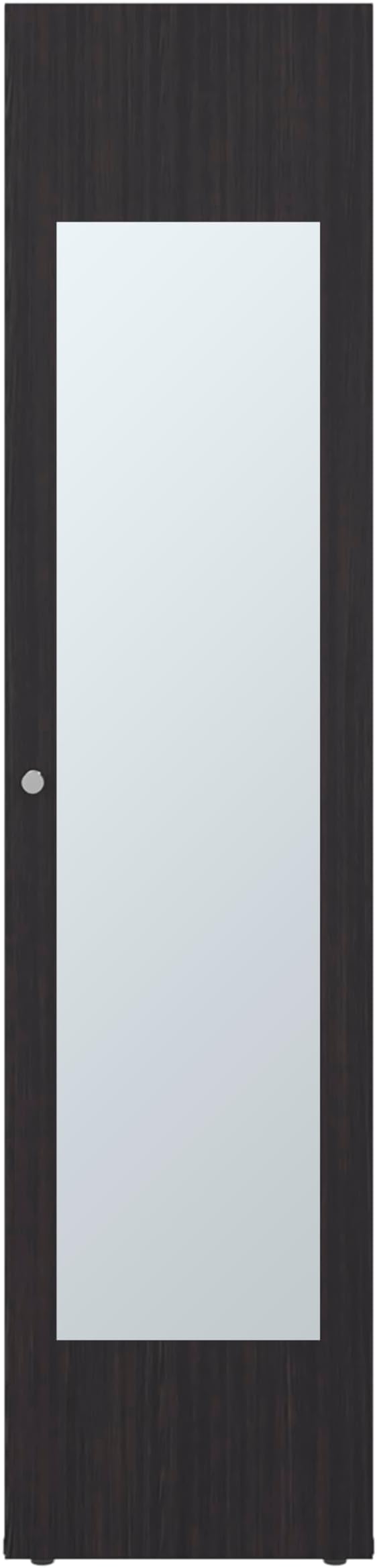 Saily Storage Cabinet with 4 Shelves and Mirror on Door, Modern Design, Wenge Mirror on Door: Includes a full-length mirror, making it convenient for quick outfit checks. Easy Access: Features a si