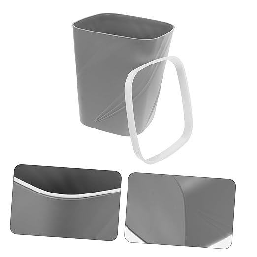 HOMSFOU Slim Garbage Bin Wastebasket Trash Can for Bathroom Kitchen Desktop Plastic Waste Container