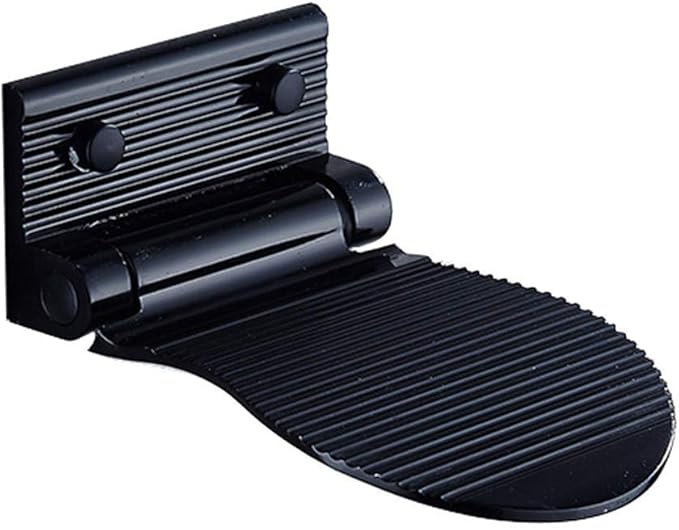 Shower Foot Rest,Heavy Duty Aluminum Alloy Non-Slip Foldable Grip Shower Foot Rest Shaving Bathroom Shower Foot Step for Woman Men Shower Equipment (Black)
