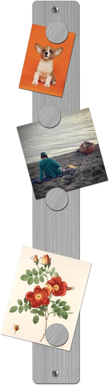 Three by Three Magnetic Strip Bulletin Board Long Wide – 24" x 3" Metal Organizer with Strong Magnets & Wall-Mounting Hardware for Home, Office, or Dorm (3 Pack) Stainless