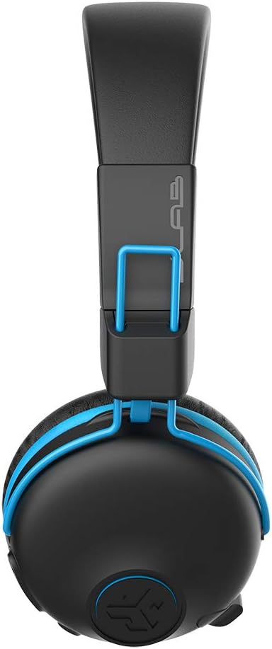 JLab JBuddies Play Gaming Wireless Kids Headset, Blue, 22+ Hour Bluetooth 5 Playtime 60ms Super-Low Latency for Mobile Gameplay, Retractable Boom Mic, AUX Cord Compatible w/Gaming Consoles