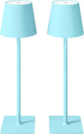 CHLORANTHUS 2 Pack Cordless Table Lamps, 3 Colors Stepless Dimming, 5000mAh Rechargeable Battery LED Desk Lamp for Bedroom/Couple Dinner/Desk/Cafe/Dining Room/Terrace