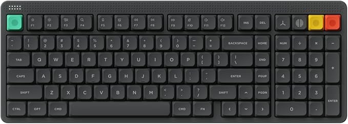 nuphy Node100 Wireless Mechanical Keyboard, Hot Swappable Custom Low Profile Keyboard, 103 Keys Computer Gaming Keyboards, Supports Touch Gestures, PBT Keycaps, RGB Backlit, Bluetooth/2.4GHz/USB-C