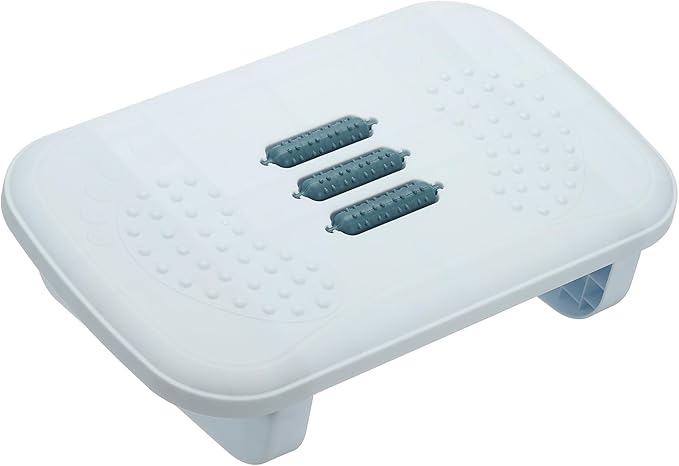 PATIKIL Foot Rest Non-Swingable Stools Leg Rest Footrest for Under Desk at Work Under Office Desk Chair Computer Gaming Promote Leg Circulation, Light Blue/Dark Blue