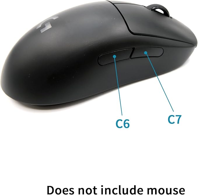 New Side Button Side Key Cover (G4 G5 C6 C7) with Mouse Feet Replacement for Logitech G Pro Wireless Gaming Mouse
