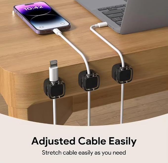 Wall Charger Holder 6 Pack, Adhesive Phone Charger Mount, Cable Organizer Wall Holder for Charging Cables, Self Adhesive Charger Stand Compatible with iPhone, USB-C and Android Chargers