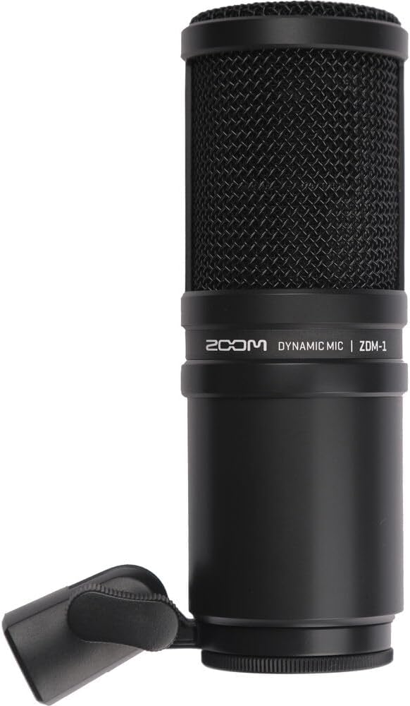 Zoom ZDM-1 Dynamic Podcasting Microphone + Wire Straps + XLR to 1/4 10FT + XLR to XLR 3M Balanced Interconnect Cable + Goby Labs Sanitizer Spray for Microphones