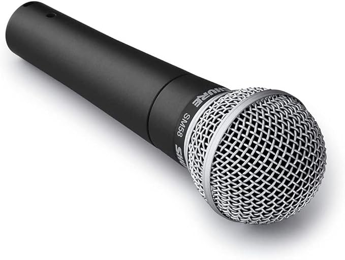 Shure SM58-CN BTS Dynamic Vocal Microphone Bundle with Stand & XLR Cable, Cardioid Stage Mic for Live Performance, Singing, Speech & Studio Use, Black
