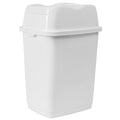 Garbage Can with Swing Top-Split Lid | Small Trash Can with Lid | Durable Plastic | Slim & Sturdy Trash Bin | Fingerprint Resistant | 1.25 Gallon / 5 qt / 5 L – White | Superio Brand