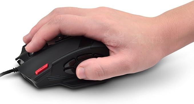 zelotes Professiona Wired Gaming Mouse,4800 DPI,12 Programmable Buttons,Weight Tuning,High Precision,Multi-Modes Backlit,Ergonomic Design,USB Optical Mouse Mice for Laptop,PC,Mac,Black
