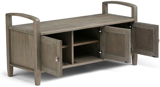 Home Square 2-Piece Set with 48" Writing Office Desk and 44" Entryway Bench