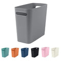 Small Grey Trash Can Wastebasket, Plastic Garbage Can Waste Basket for Narrow Spaces Bathrooms Laundry Room Kitchens Offices Kids Rooms, 1.8 Gallon (Grey)