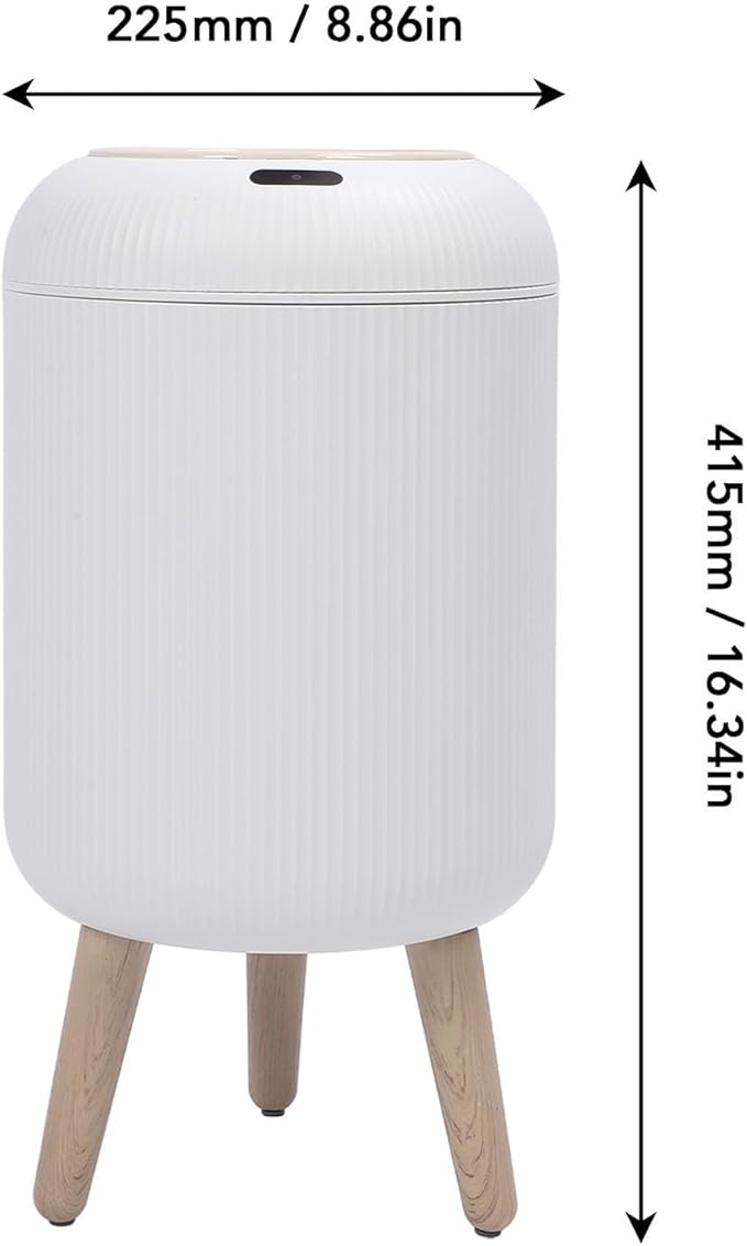 Aramox Motion Sensor Trash Can, 3 Gallon Smart Garbage Can Water Proof Touchless Trash Can Slim Small Trash Bin Compatible with Kitchen Bedroom (White)