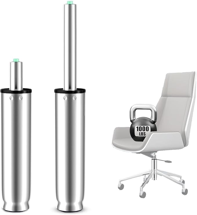 9 Inches to 13 Inches Office Chair Cylinder Replacement, 4'' Stroke, Heavy Duty 1000 lbs, Hydraulic Pneumatic Shock Piston, Universal Gas Cylinder Fit for Most Office Chairs, Class 4 (Polished Steel)