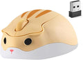 Bluetooth & USB Dual Mode Wireless Mouse,Cute Animal Hamster Shape,Silent Click Portable Compact Lightweight,Yellow Cordless Mice for ipad PC Laptop Computer MacBook Kids Men Women School Office Gift