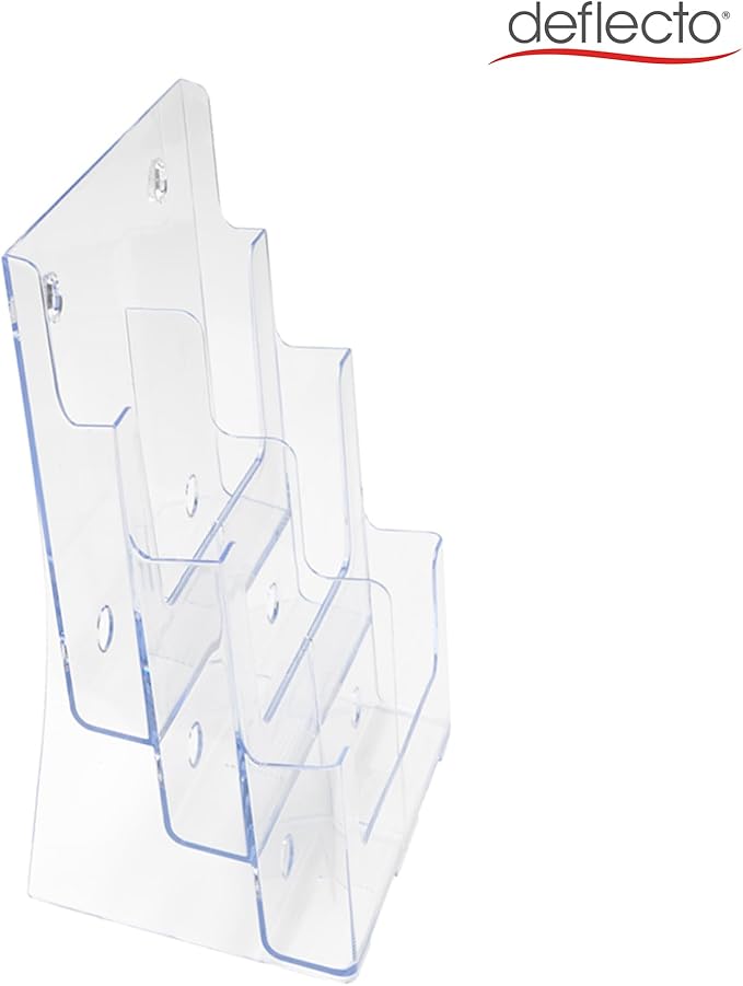 Staples Tiered Document Holder, Clear Plastic – Multi‑Level Desktop Organizer for Files, Mail & Literature