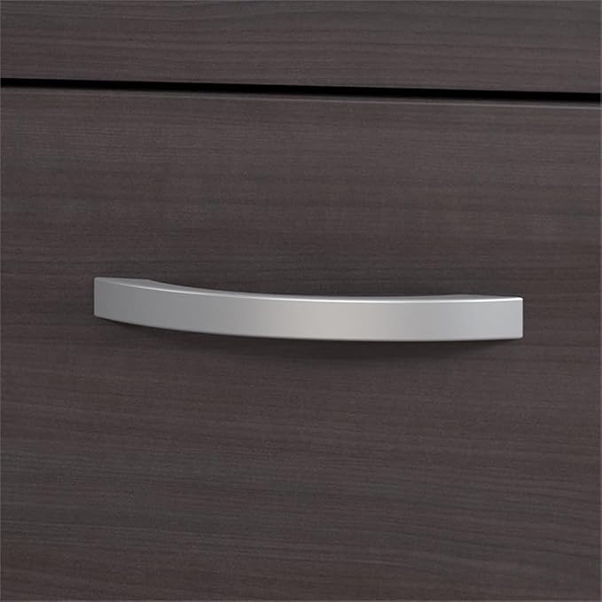Scranton & Co Office Furniture Set, 72 in Bow Front Desk with Credenza, Laminate Over Engineered Wood, Storm Gray Finish, Includes Mobile File Cabinets, Modern Design for Home or Professional Office