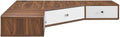 Modway EEI-5862-WAL-WHI Transmit 47" Wall Mount Corner Walnut Office Desk, Walnut White
