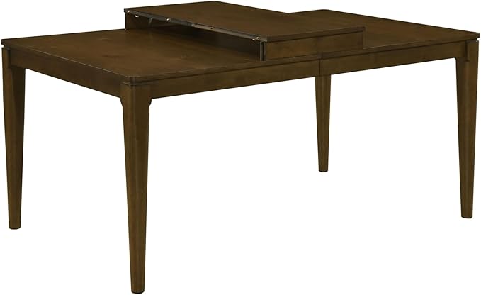 GOWE Contemporary 7pc Extendable Dining Set Table and 6X Upholstered Chairs Light Beige Self Storing Leaf Wooden Furniture Modern Contemporary Rectangle Tabletop Self-Storing Leaf