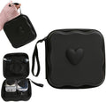 Charger Cover Storage Bag, Lovely 3D Love Heart Waves Design Charger Protector Travel Storage Case, Earphone Wire Saver Cable Cord Organizer Wireless Earphone Storage Box, Black Love
