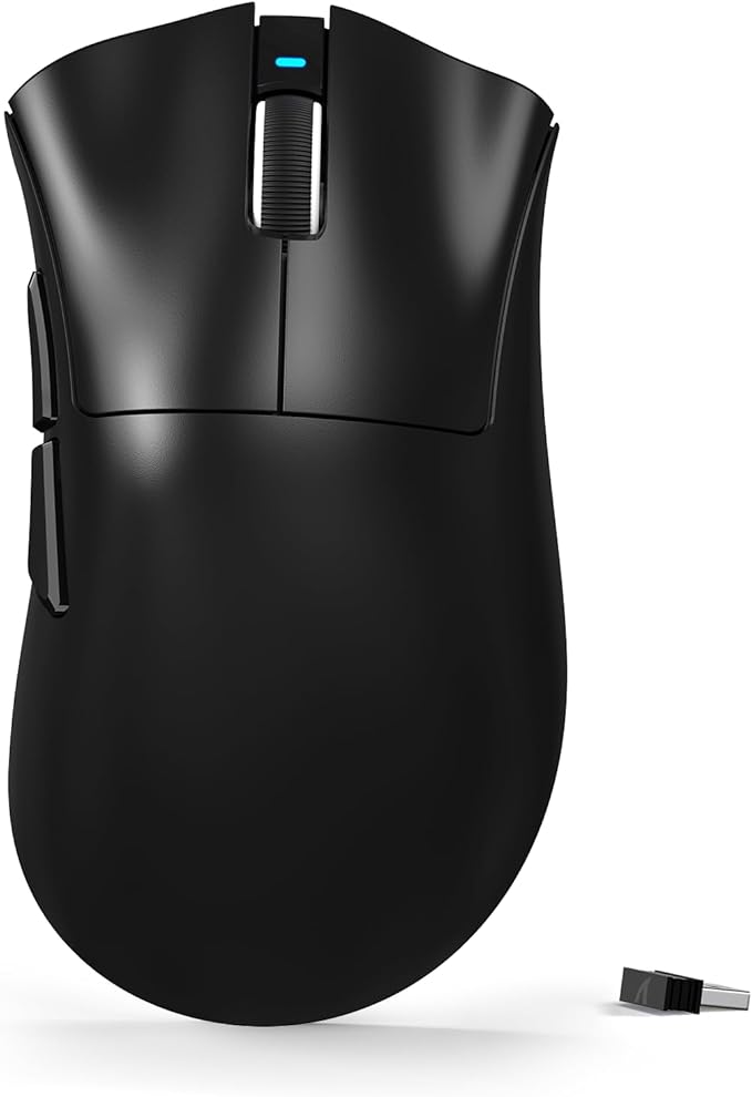ATTACK SHARK V3 Ultra-Light Wireless Gaming Mouse,PAW3311 Sensor, 500mAh, 62g, 25KDPI 2.4G/BT/USB-C Rechargeable Wireless Mouse with 5 Programmable Buttons for Laptop,PC,Mac Gamer (Black)