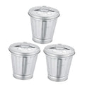 Toyvian 3pcs Mini Can for Desktop Material Slim Bathroom Trash Can Lid Adorable Waste Bin Flowerpot