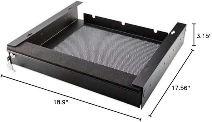 Penn Elcom Under Desk Laptop Drawer, Lockable, for 17” Laptops - Premium Sliding Security Drawers - Model EX-6201B