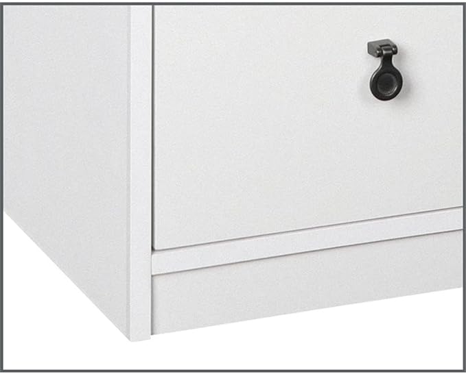 Pemberly Row Set of 2 White/Gray Oak 3-Drawer Filing Cabinet & 59" Writing Desk