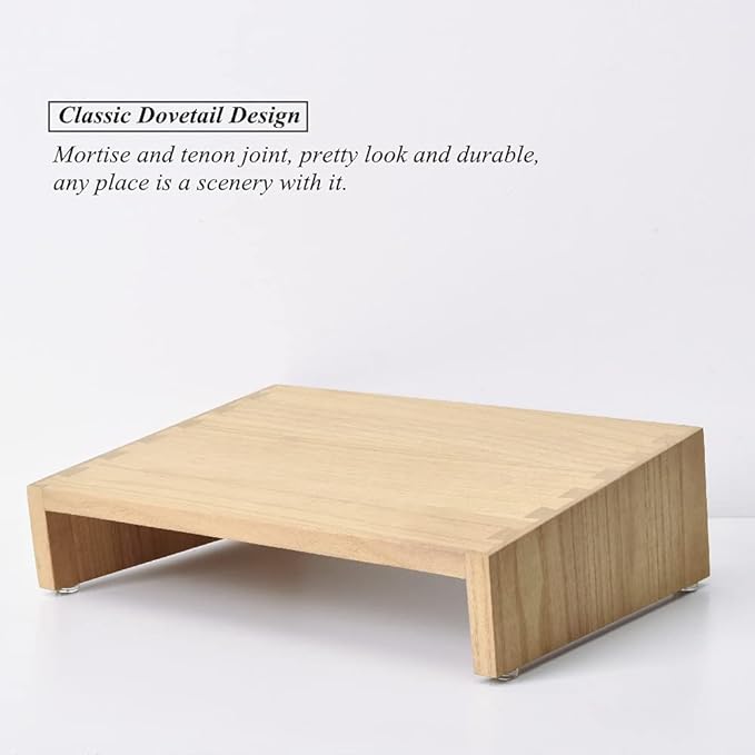 KIRIGEN Adjustable Under Desk Footrest - Natural Wood Ergonomic Foot Rest for Home and Office Desk Chair - Wooden Foot Nursing Stool for Posture Support,TT-NA