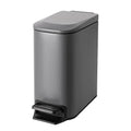 Cesun Slim Step-On Stainless Steel Desk Wastebasket – Gray (1.6 Gal)