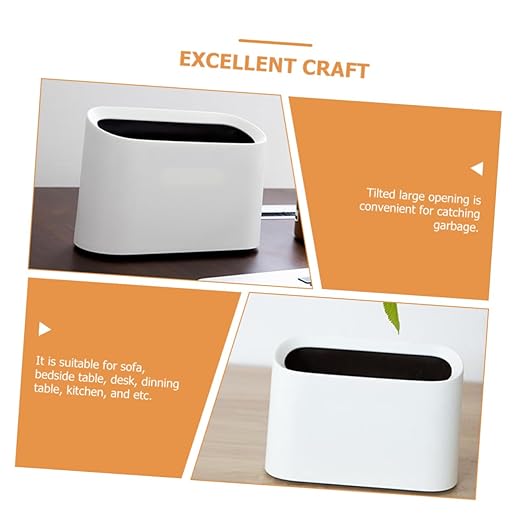 MAGICLULU Desktop Trash Can Slim Portable Wastebasket for Home Office and Car Mini Multifunctional Garbage Bin with Opening for Easy Disposal Stylish White Design