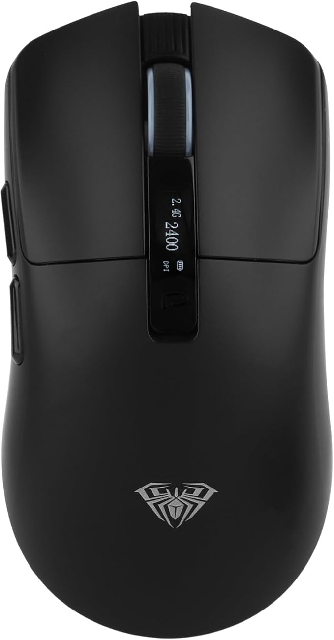 MechLands Aula SC590 PRO Gaming Mouse with Display Screen, 2.4G/USB-C/BT Wireless Mouse with 500mAh Battery, Adjustable 20,000 DPI & 1000 Polling Rate, PAW3311 Sensor, for Win/Mac/Gaming (Black)