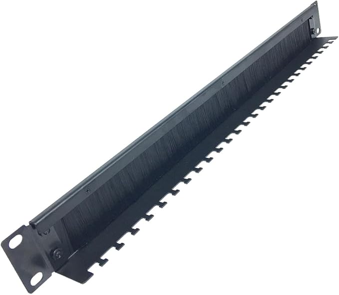 1U Brush Cable Manager Horizontal Rack Mount Cable Management Panel with Tidy Brush Slot for Cable Entry for 19-inch Server Rack or Network Cabinet, Disassembled