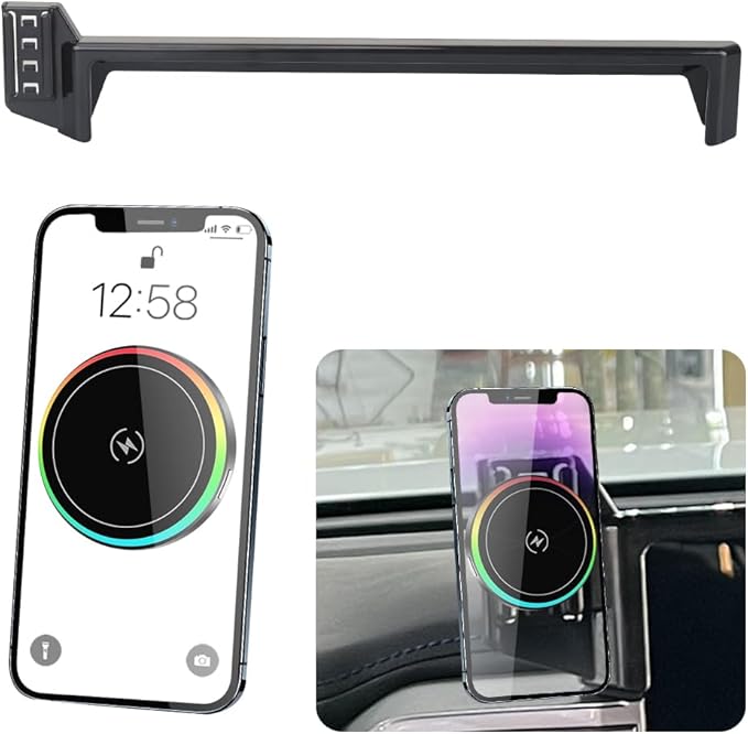 Car Magnetic Phone Mount for Toyota Tundra 2022-2026 and Toyota Sequoia 2023-2026 [only for 14 inch Screen ] Auto Interior Accessories Best Cellphone Holder Fast 15W Wireless Charger Cell Phones Stand