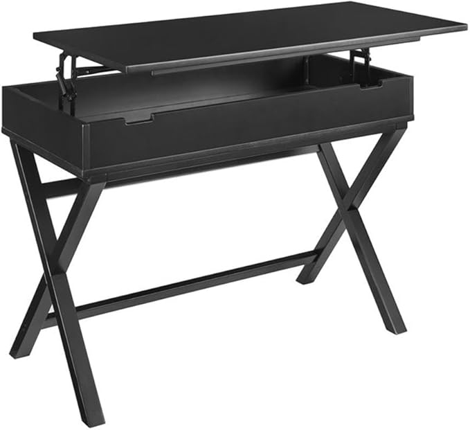 Pemberly Row Set of 2 Lift Top Stand Up Desk with X-Frame Legs & Swivel Chair