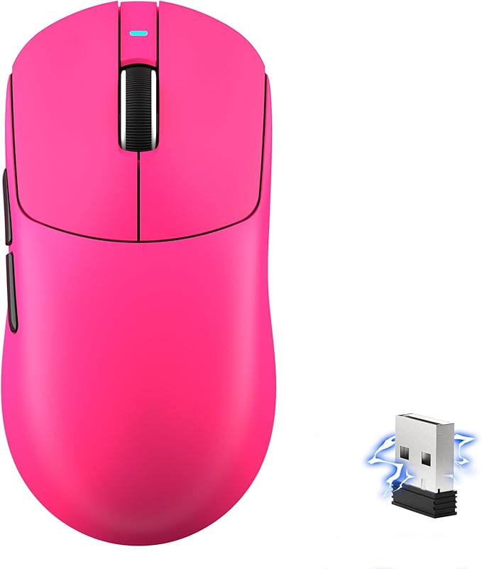 MAMBASNAKE×Attack Shark X8 Plus Wireless Gaming Mouse,Tri-Mode Connection,40000 DPI Ultra Lightweight,PAW3395PRO Sensor,150h Battery Life,5 programmable Buttons for Windows/Mac/Linux/XP-Red