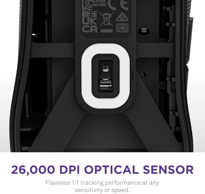 NZXT Lift 2 Ergo, Lightweight Ergonomic Wired Gaming Mouse, Lightweight 61 g Design, 8K Polling Rate, Optical Switches, 26K DPI Optical Sensor, 100% PTFE Feet, Black