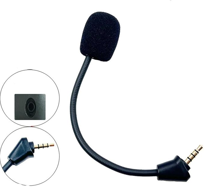 Replacement Game Microphone for Kingston HyperX Cloud 2 II Wireless Gaming Headset, PS5 Xbox Series X/S PS3 PC Noise Cancelling Mic, 3.5 mm Jack (Wireless Version)