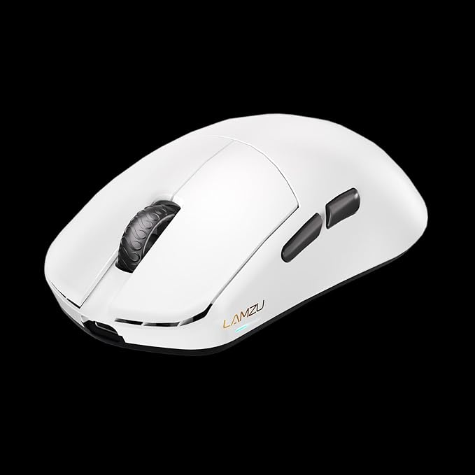 Lamzu Maya X Wireless Gaming Mouse, Ultra Lightweight 47g, Optical Switch, Maximum 30000 DPI, Symmetrical, MCU Nordic 52840, Dust-Proof Encoder, PAW3950 Sensor(Larger Maya) (White)
