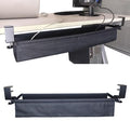 Under Desk Cable Management Tray, 31.5" Cord Organizer for Desk, No Drill,Clamp Mount Fabric Cable Management Tray for Office, Home(Black)