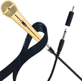 Sparkle Gold Cardioid Dynamic Vocal Wire Microphone with 10FT XLR Cable