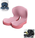 Back and Seat Cushion, Ergonomic Memory Foam Seat Cushion Lumbar Support Pillow for Office Chair, Car,Wheelchair,Home,Office (Pink)