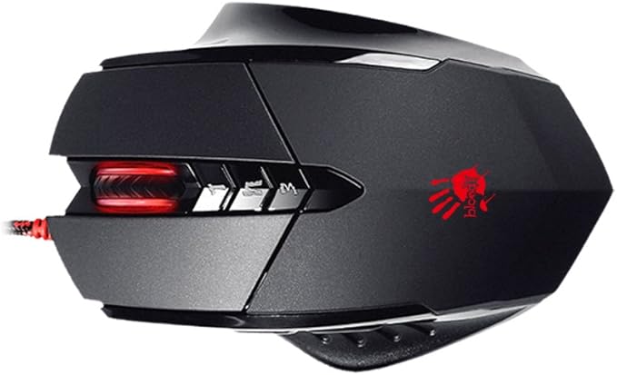 Bloody V7 Ergonomic Claw Grip Gaming Mouse with Rubberized Black Coating - Macros/Scripting/Automation - 8 Programmable Buttons - 3200 DPI