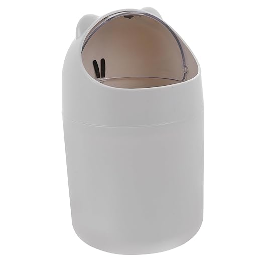 MAGICLULU Desk Trash Can Slim Plastic Garbage Can Lid Bedroom Desktop Mini Trash Bin for Office