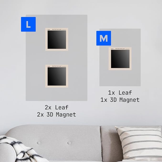 Displate Magnetic Wall Mount Kit for Hanging Pictures, 3D Magnets Stickers Peel & Stick Magnet with Wall-Safe Removable Adhesive Leaf - No Drill, Damage-Free Magnets for Wall Art, Metal Posters Prints