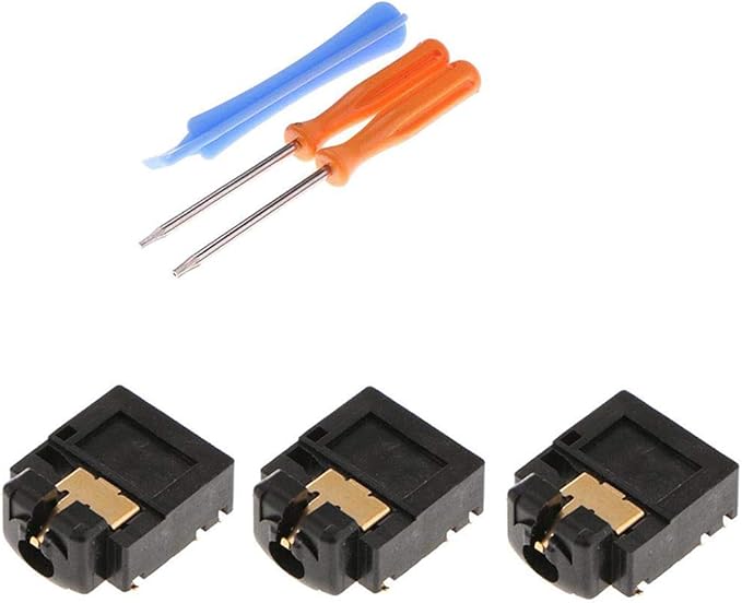 3 x Headphone Jack Plug Port + T6 T8 Screwdrivers for Xbox ONE Slim S Wireless Controller 3.5mm Headset Connector Port Socket Replacement